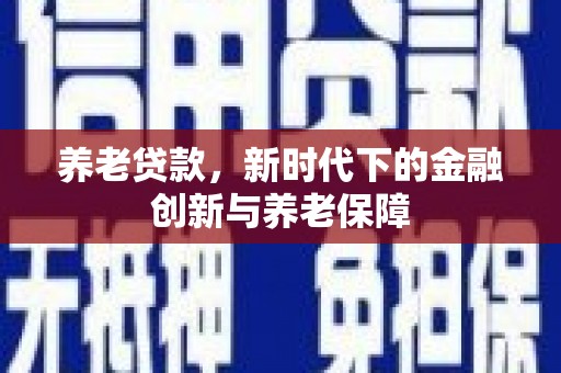 长滨养老贷款，新时代下的金融创新与养老保障