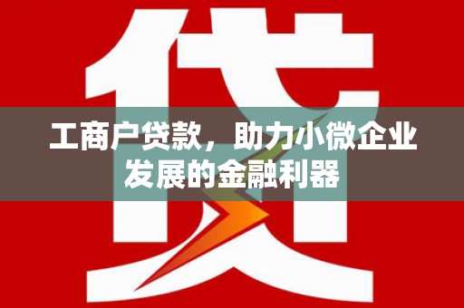 长滨工商户贷款，助力小微企业发展的金融利器