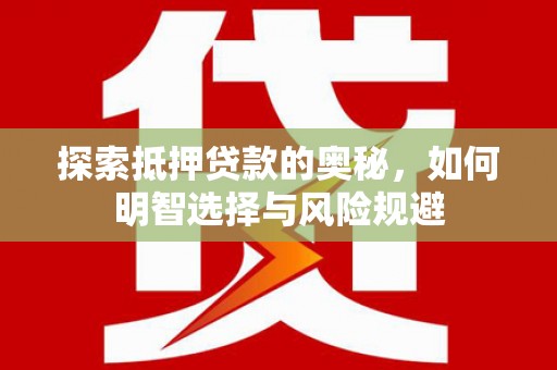 长滨探索抵押贷款的奥秘，如何明智选择与风险规避