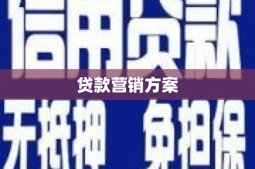 长滨贷款营销方案