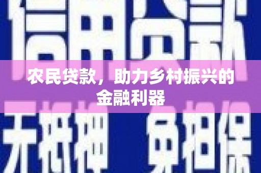 长滨农民贷款，助力乡村振兴的金融利器