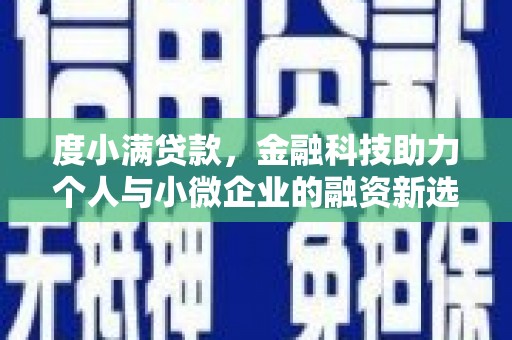 长滨度小满贷款，金融科技助力个人与小微企业的融资新选择