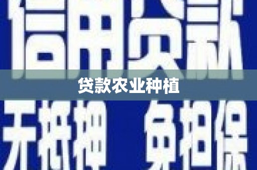 长滨贷款农业种植