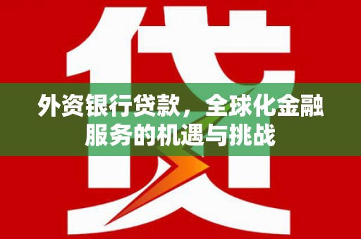 长滨外资银行贷款，全球化金融服务的机遇与挑战