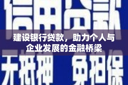长滨建设银行贷款，助力个人与企业发展的金融桥梁