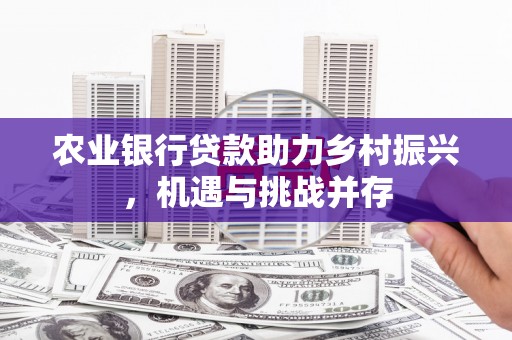 长滨农业银行贷款助力乡村振兴，机遇与挑战并存