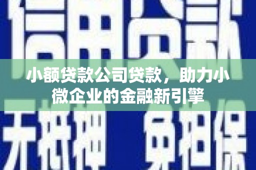长滨小额贷款公司贷款，助力小微企业的金融新引擎