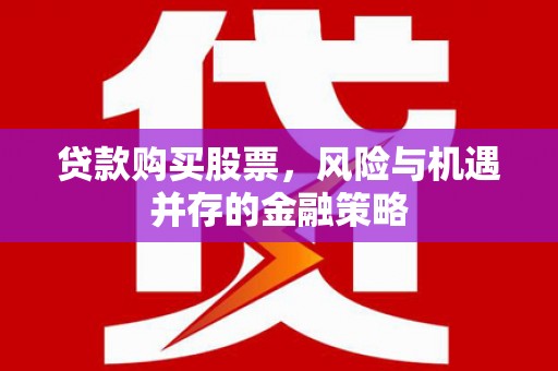 长滨贷款购买股票，风险与机遇并存的金融策略