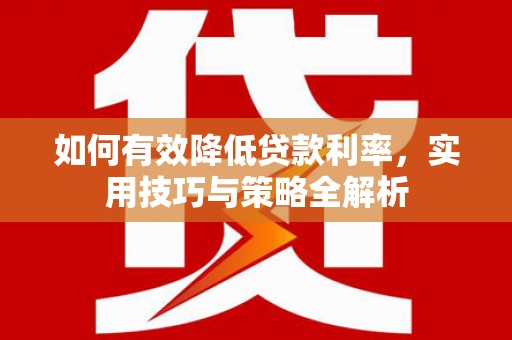 长滨如何有效降低贷款利率，实用技巧与策略全解析