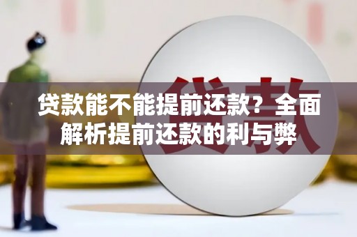 长滨贷款能不能提前还款？全面解析提前还款的利与弊