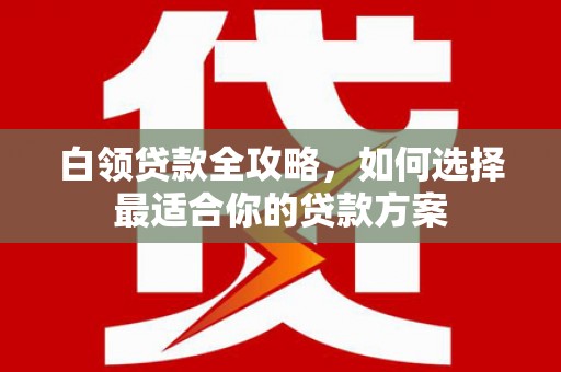 长滨白领贷款全攻略，如何选择最适合你的贷款方案