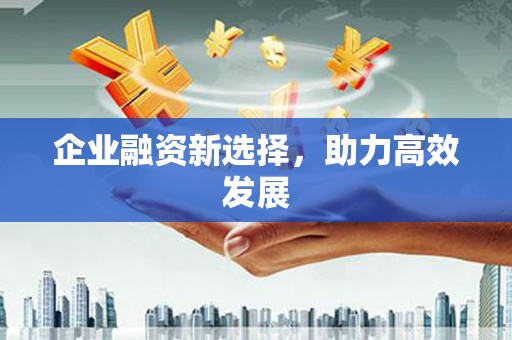 长滨企业融资新选择，助力高效发展